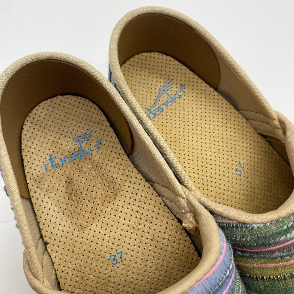 Dansko Multicolored Rainbow Woven Clog Shoes Chunky Boho Women's size 37 / 6.5 - Picture 7 of 7